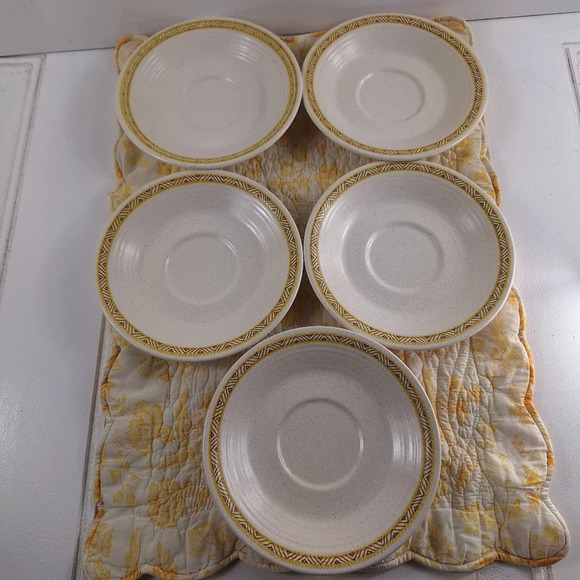 Lot of 5 Franciscan Hacienda Gold 6 1/2" Earthenware Bread / Dessert Plates USA - Picture 1 of 4